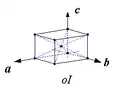 Réseau orthorhombique à volume centré de l'espace tridimensionnel.