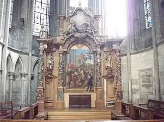 Retable baroque avant restauration
