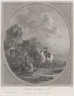 Retour de la chasse au vol (1786) d'après Francesco Casanova