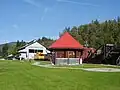 Extérieur du musée ferroviaire de Revelstoke.