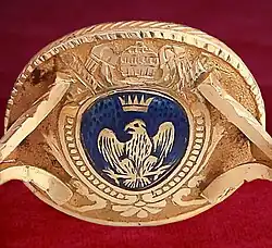 Revers du chaton gravé aux armes de Léon XII : "D'azur à l'aigle éployé d'or et couronné de même".