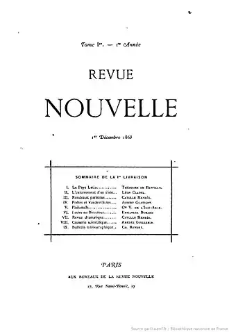 Image illustrative de l’article Revue nouvelle (France)