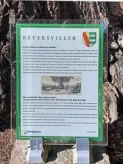 Chêne des Suédois. Signalétique