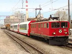 Ge 6/6 II no 703 entre Coire et Landquart.