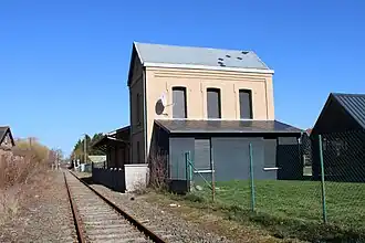 La gare de Ribemont en 1921.