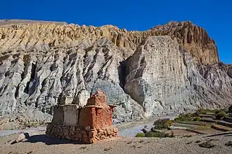 Rigsum Gompo à l'entrée de Tetang.