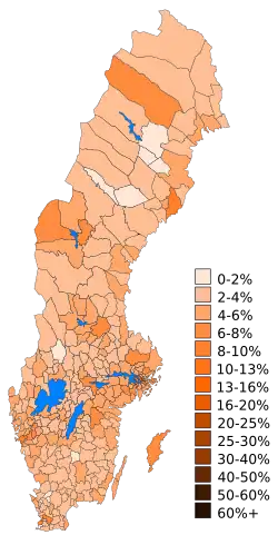 Carte des résultats des verts.