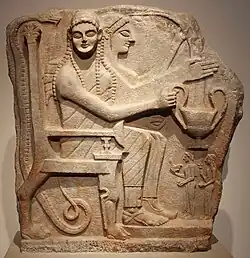 Relief à un héros spartiate. Laconie, v. 540. H. 87&nbsp;cm. Altes Museum, Berlin