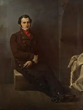 Portrait du comte Arese en prison, 1828.