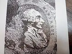 gravure : portait d'un homme de profil.