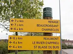 Altitude au niveau du plateau du Levatel : 416&nbsp;m.