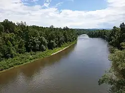 La rivière Allier depuis le viaduc d'Abrest