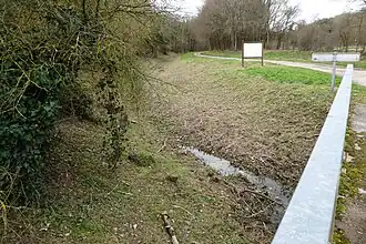 Le Coinon à l'entrée de Lèves, en amont du pont de la route départementale D 339.14.