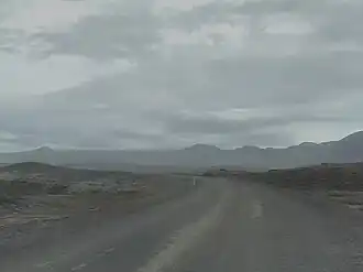 Les Brennisteinsfjöll vus depuis la route 417.