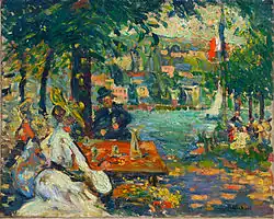 Un après-midi à l'île aux Cerises, Rouen, huile sur toile, 50&nbsp;×&nbsp;61,2&nbsp;cm