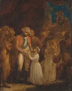 Les deux fils de Tipu Sahib, Sultan de Mysore, remis en otage au général Cornwallis, vers 1792