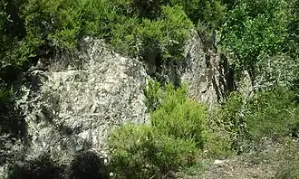 Vue d'ensemble du Roc de Nou Creus.