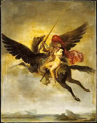 Roger délivrant Angélique, par Louis-Édouard Rioult (1790 - 1855), huile sur toile, Paris, musée du Louvre.