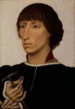 Rogier van der Weyden,Portrait de François d'Este (1450), 29,8&nbsp;×&nbsp;20,3&nbsp;cm.