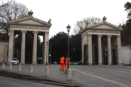 Propilei di Villa Borghese sul Viale Washington