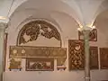 Mosaïques paléochrétiennes avec au centre la mosaïque des médaillons des sept saints.
