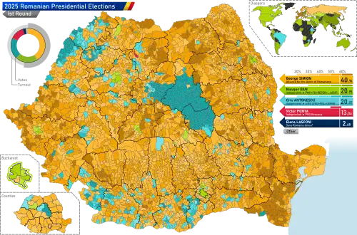 Résultats du 1er tour par communes.