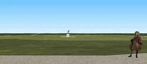 Vue sur le rond du Gladiateur, jardins hauts de Meudon, vers 1700.