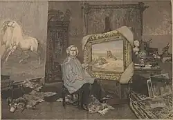 Rosa Bonheur dans son atelier. (1893, musée des Beaux-Arts de Arras 2023).