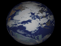 Animation de la planète Terre en rotation.