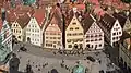 Des façades à Rothenburg ob der Tauber, en Bavière.