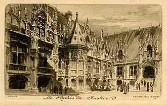 Eau-forte de Charles Pinet (série Rouen no 9, fin du XIXe s).