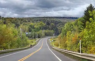 La route 220 près du lac Brompton.
