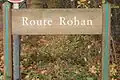 Panneau route de Rohan Forêt de la Faisanderie.