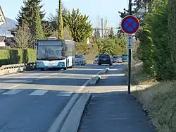 MAN Lion's City utilisé sur la ligne 5, sur la route de Taninges, en 2020.