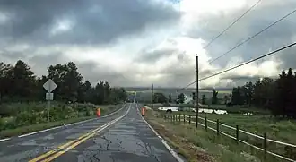 La route 210 en approchant Saint-Mathias-de-Bonneterre.