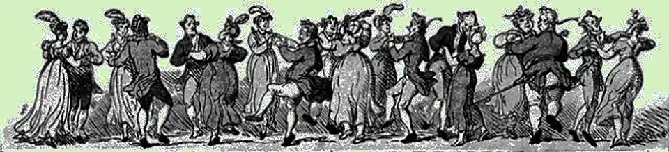 Rigaudon, caricature de Rowlandson, en 1790