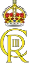 Monogramme de Charles III au Royaume-Uni, coiffé de la couronne des Tudor.