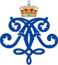 Monogramme de la Reine Alexandrine de Danemark.