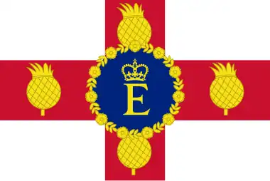 Étendard d'Élisabeth II utilisé en Jamaïque.