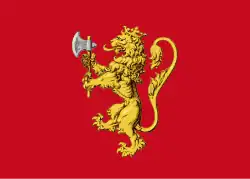 Drapeau de l'ancien Royaume de Norvège de 1318 jusqu'au XVIIIe siècle