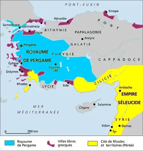 La carte de l'Anatolie particulièrement morcelée