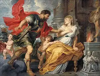 Rubens, Mars et Rhéa Silvia.