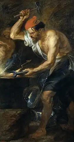 Héphaïstos forgeant le foudre de Zeus par Rubens, musée du Prado.