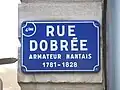 Rue Dobrée, nouveau panneau