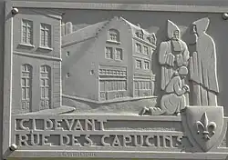 Plaque ancienne rue des Capucins