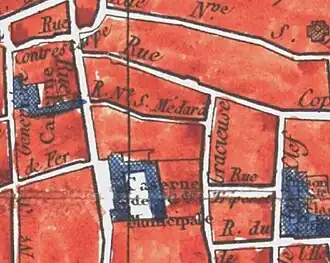 Rue Saint Médard - plan de Paris d'Ambroise Tardieu - 1839.