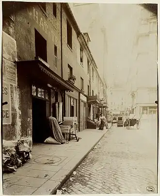 Vue de la rue en 1907 (photographie d'Eugène Atget).