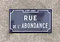 Une plaque de rue en 2019.