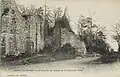 Saint-Sulpice-la-Forêt ː les ruines de l'ancienne abbaye de Saint-Sulpice-des-Bois (Abbatiale Notre-Dame du Nid-au-Merle) au début du XXe&nbsp;siècle (carte postale).