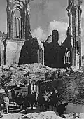 La cathédrale détruite en 1945.